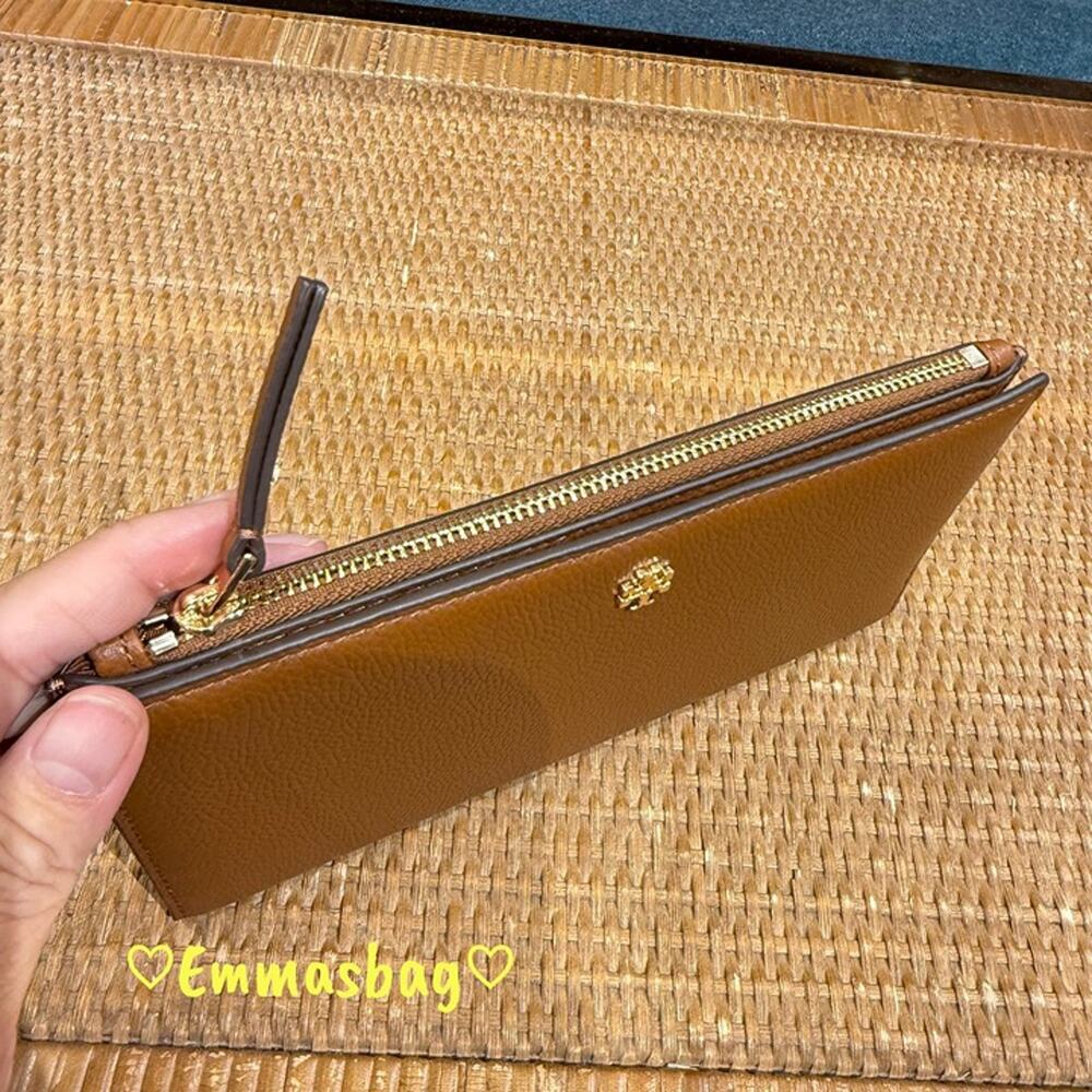 Tory Burch Tan Zip Wallet - Classic Leather Wristlet - Picture 7 of 10